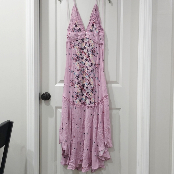 INTIMATELY FREE PEOPLE Purple Floral Maxi Slip Sundress with Plunge Neckline - Picture 9 of 16